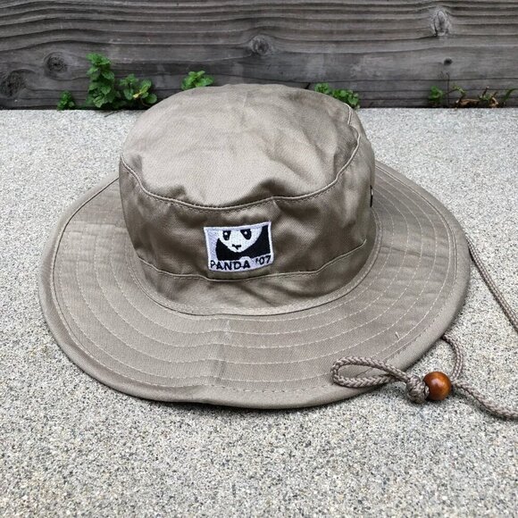 Vintage 2007 OC Sports PANDA Bucket Hat Men's Boonie Cat Khaki Beige One Size​​ - Picture 1 of 7